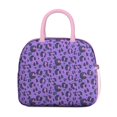 thumbnail image 2 of Insulated Lunch Bag for Women, Floral Print Oxford Fabric Lunch Box, Leakproof Thermal Cooler Tote for Work, School & Picnic, Leopard Animal Print, 2 of 5