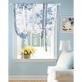 thumbnail image 2 of Blue Ombre Leaves Tie Up Curtains for Window, Thermal Insulated Balloon Shade Adjustable Rod Pocket Curtains Valance Panels for Kitchen Bathroom Cafe 42 x 54 Gray Branches Forest, 2 of 6