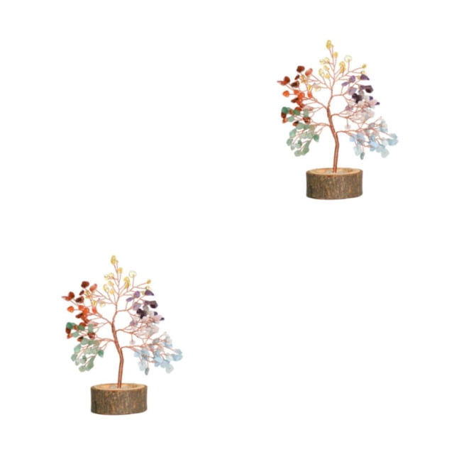 Bewildely Árbol de cristal de bonsái de piedra: exquisita decoración del hogar con encanto natural Árbol artificial en el interior Type6 NO6