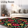 thumbnail image 2 of ODIKA 4'x6' Machine Washable Non-Slip Area Rug, Vintage Botanical Anti Slip with Backing High Traffic Rug, Red, 480661, 2 of 5
