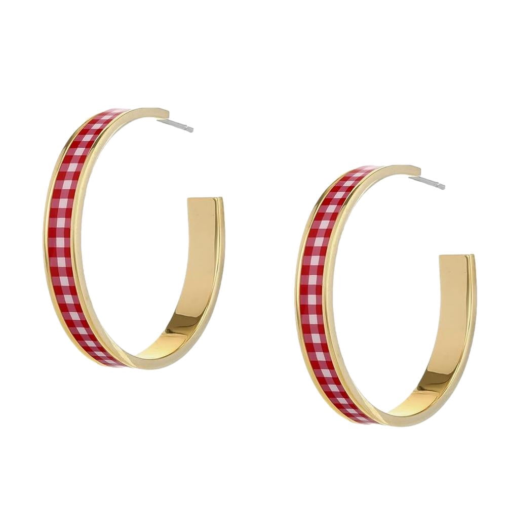 Kate Spade New York Women's Gold Plated Metal Heritage Spade Flower Hoops (Lava Falls)
