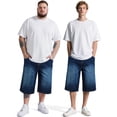 thumbnail image 5 of smawell Men's Relaxed Fit Denim Shorts Below Knee with Baggy Style, 5 of 6