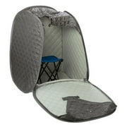 Durasage Pop-Up Portable Steam Sauna Spa, 800W Steam Generator, Foldable Tent, Timer Control, Indoor Home Use, Includes Chair & Storage Pocket - Gray