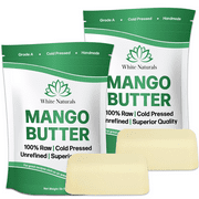 Unrefined Mango Butter 2 lb (1 lb in Each Bag), Raw, Organic, Amazing Moisturizer, Use Alone or in DIY Project by White Naturals