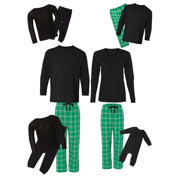 Awkward Styles Merry Christmas Pajamas Set for Family Unisex Green Xmas Pants Matching Sleepwear