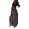 thumbnail image 3 of Enwejyy Womens Sexy Off-The-Shoulder Floral Print Asymmetrical Hem Slit Dress, 3 of 3