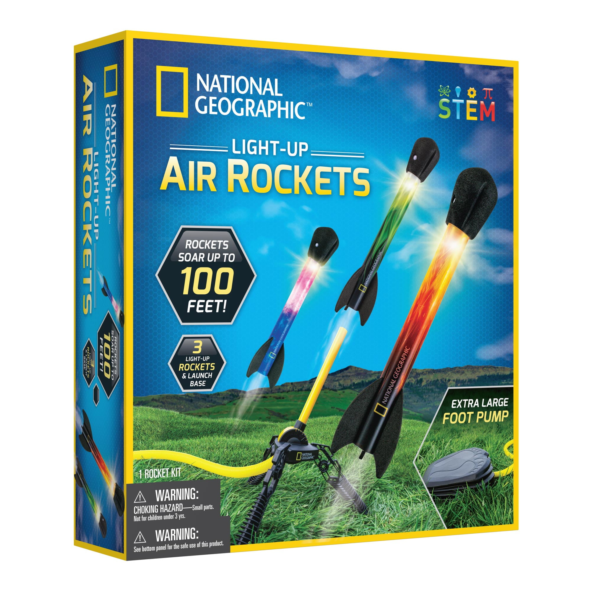 Ultimate LED Rocket Launcher for Kids STEM National Geographic Air Rocket Toy 