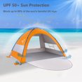 thumbnail image 5 of JAAE Beach Tent UPF 50+ Sun Shelter for 3-4 Person, Easy to Assemble Beach Umbrella Outdoor Sun Shade, XL Portable Anti-UV Camping Fishing Canopy Tents, 5 of 9