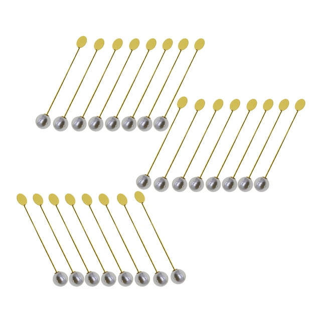 Paquete de 24 alfileres redondos Cateissary broches de acero inoxidable para ropa suministros para hacer bisutería DIY tapón de Type3 NO3