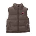 thumbnail image 4 of Boys Quilted Vest Outwear Warm Fashion Casual Full Zip Winter Sleeveless Jacket Brown 8, 4 of 7