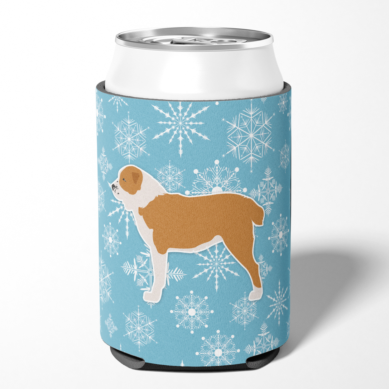 Winter Snowflake Central Asian Shepherd Dog Can or Bottle Hugger