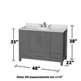 thumbnail image 4 of Wyndham Collection Sheffield 48" Metal Single Bathroom Vanity in Dark Gray/White, 4 of 4