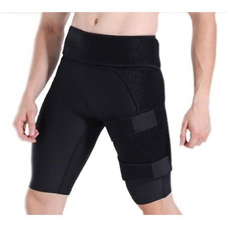 Hip Brace for Men Women, Adjustable Leg Compression Wrap Sleeve Thigh ...