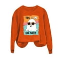thumbnail image 3 of VKOYWKM Crewneck Sweatshirts Women Halloween Sweatshirts Cute Pumpkin Ghost Graphic Pullover Vintage Spooky Print Long Sleeve Fall Sweatshirt, 3 of 5