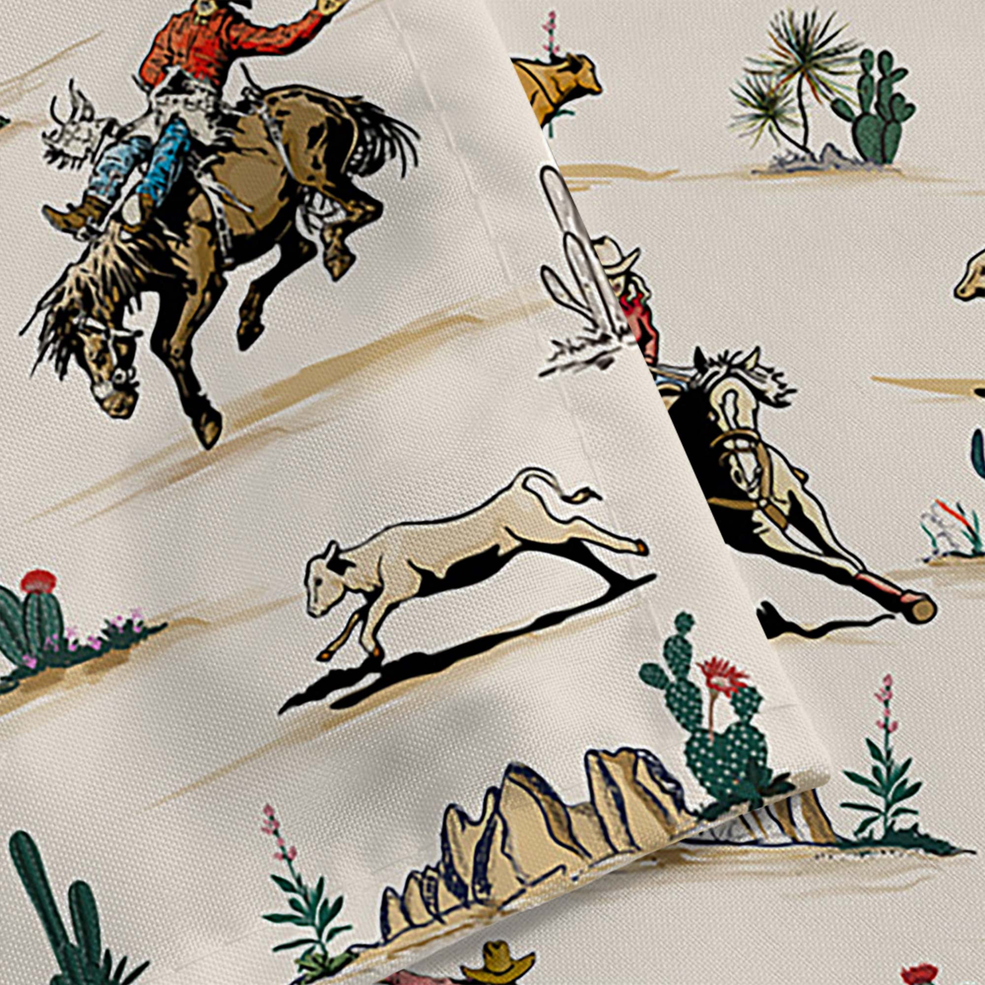 Western Shower Curtain, Farmhouse Country American West Western Shower Curatain, Wild West Cowboy Horse Bathroom Accessories Set with Hooks, 72X75inch, Beige