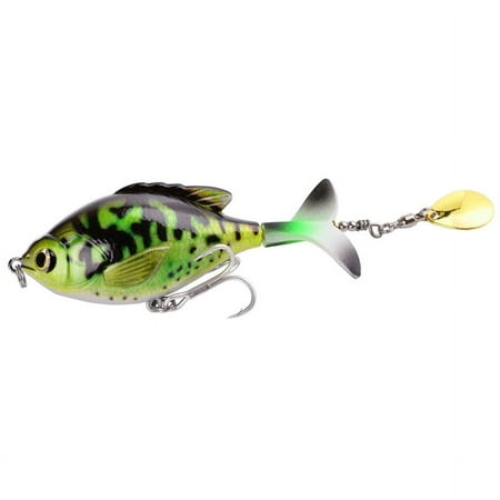 1pcs With Propeller Topwater Fishing Lures 97mm 16.6g Artificial Bait Hard Plopper Crankbait Rotating Tail Fishing Tackle Gear