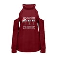 thumbnail image 4 of Mujeres Casual O-cuello fuera del hombro Navidad Impreso Hollow Out Blusa de manga larga Tops Pompotops gfhjh10789, 4 of 4