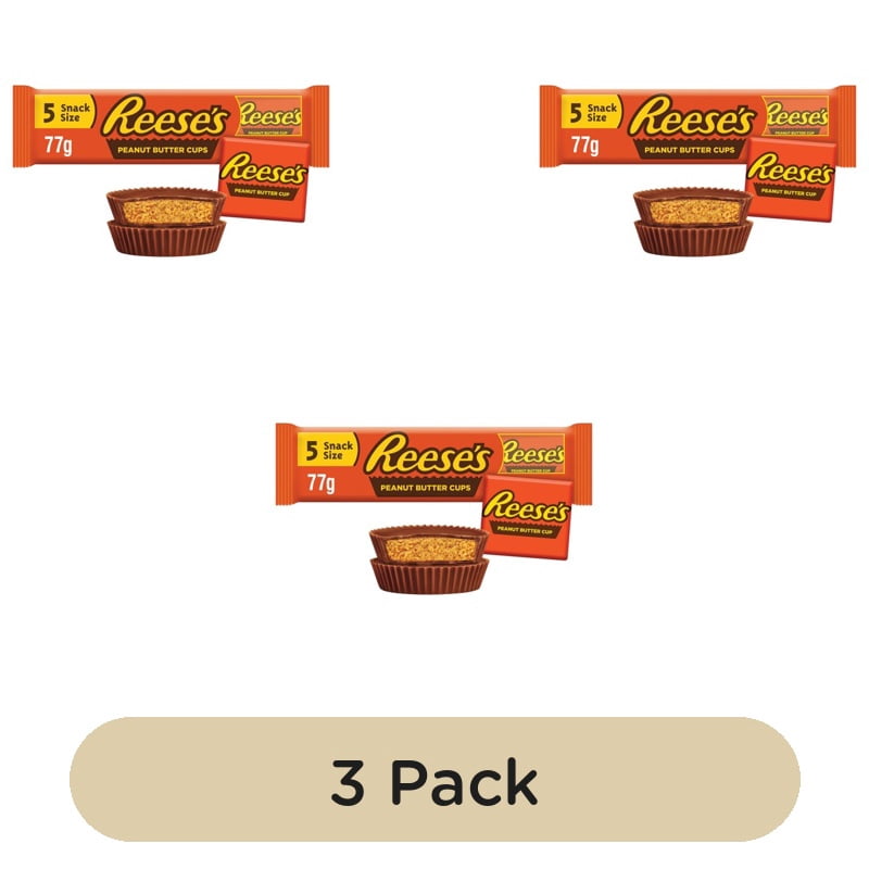 Reese's Peanut Butter Cups 77g, British Import (Pack of 3)