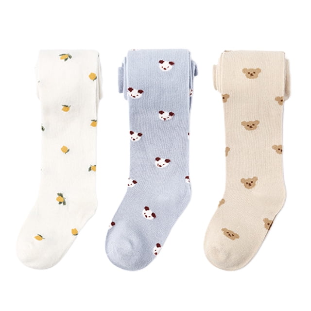 Leggings con estampado de flores pequeñas para niñas Laklulu: leggings de punto con alambre Leggings de algodón para bebés de pie entero Recién nacidos, aproximadamente de 0 a 1 año