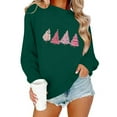 thumbnail image 2 of Craaazy Women's Christmas Shirt Long Sleeve Merry Christmas Sweatshirts Casual Pullover Tops Gifts, 2 of 9
