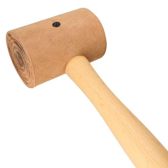 The Beadsmith Rawhide Mallet - 100% Natural Crafting Tool w/ 2" Diameter Rawhide Head and Hickory Handle, Prevents Marring and Scratching of Metal, Suitable for Leather and Metalwork