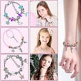 thumbnail image 4 of Juego de 112 pulseras de cuentas de cristal de colores para niños con agujeros grandes, hechas a mano, 4 of 4