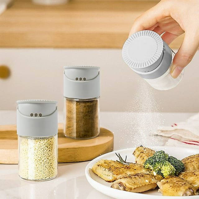 Dvkptbk Salt Shaker Seasoning Bottle Kitchen Household Double- Combination Seasoning Glass Bottle Cumin Pepper Pot to Control The Amount of Seasoning Kitchen & Dining