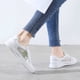 thumbnail image 4 of 2022 Verano Mujeres Zapatos Planos Blancos Casual Malla Cuero Patchwork Planos Transpirables, 4 of 5