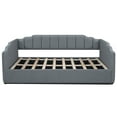 thumbnail image 5 of Full Size Upholstered Daybed with Underneath Storage, Linen Fabric Sofa Bed Frame with Slats Support and Solid Wood Legs for Living, Bedroom, Guest Room, No Box Spring Needed, Gray, 5 of 9