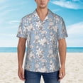 thumbnail image 4 of Balery Lily Flower Print Men's Hawaiian Shirts Short Sleeve Beach Shirt Relaxed Fit Vacation Button Down Shirts-Medium, 4 of 9