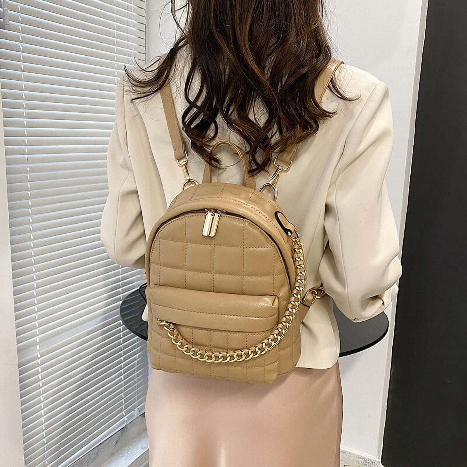 CoCopeaunts Fashion Women Mini Backpack High Quality Plaid Nylon Shoulder  Bag Small Backpack Designer Bags for Teenage Girls Travel Rucksack