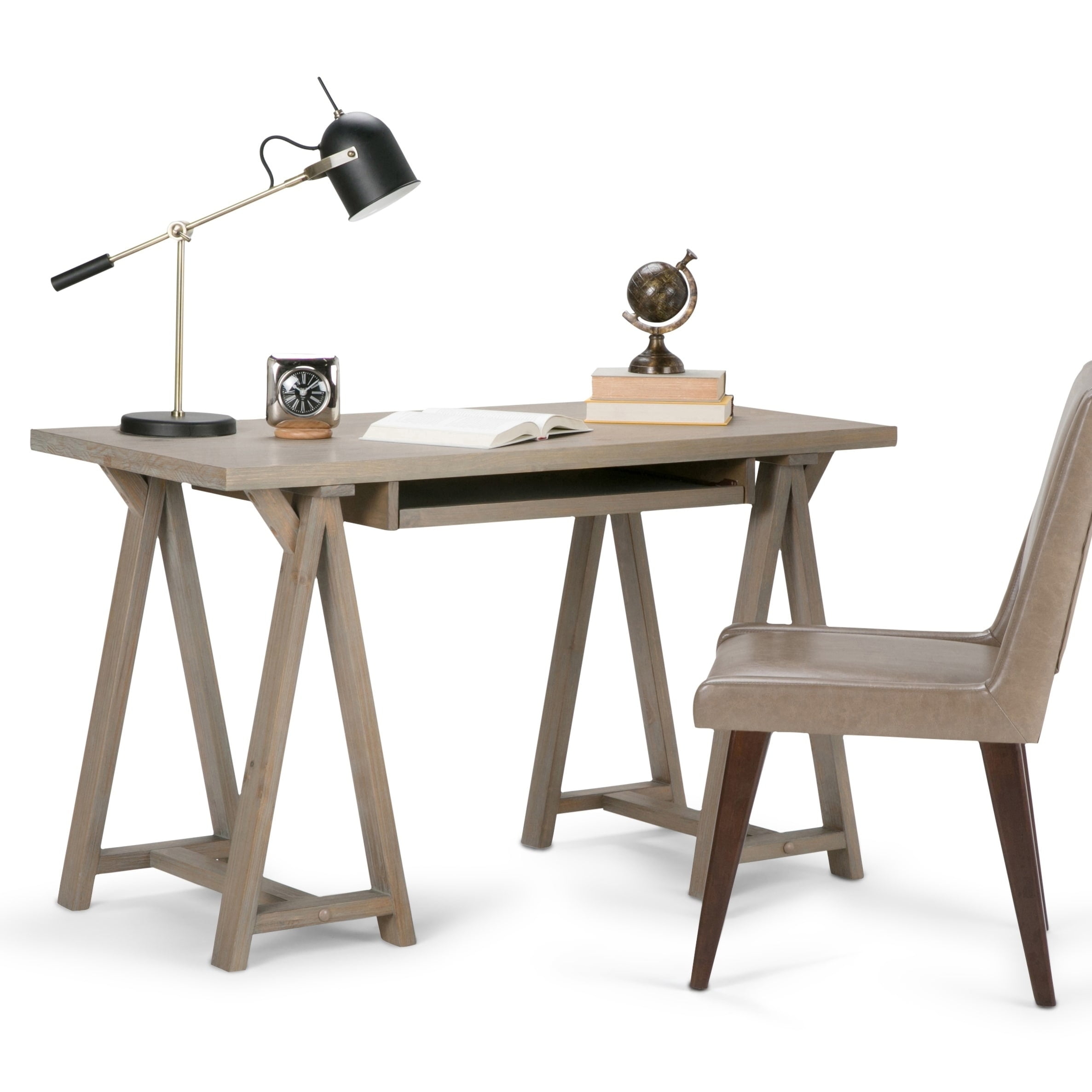 WyndenHall Hawkins SOLID WOOD Modern Industrial 50 inch Wide Small