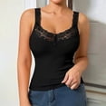 thumbnail image 5 of Stretchy Breathable Camisole Tops for Ladies Built in Padding Adjustable Straps Soft Light Shirts Suitable for Daily Travel Wearing Square Neck Padded Camisole (Black,M), 5 of 8