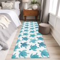 thumbnail image 5 of Coastal Sea Turtle Area Rugs Collection 2'x6', Nautical Turquoise Ocean Creatures Non Slip Indoor Rectangle Throw Runner Rug Floor Mat Carpet for Living Room Dining Table Bedroom Nursery, 5 of 9
