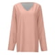 thumbnail image 3 of Camiseta informal de manga larga y cuello en V para mujer: comodidad básica, para todas las estaciones, combina con vaqueros, 3 of 4