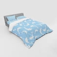 thumbnail image 3 of Ambesonne Ocean Bedding Set 3 Pcs, Pattern with Dolphins, Twin XL, Pale Blue White, 3 of 3