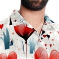 thumbnail image 5 of Valentine's Day Love Men's Hawaiian Shirt, Short Sleeve Printed Button Down Beach Casual Tops, Summer Spread Collar Men's Shirts, 5 of 6