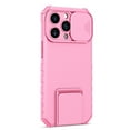 thumbnail image 3 of for iPhone 13 Pro Case with Camera Lens Slide Protection, Armour Silicone TPU Bumper Tough PC Cover with Kickstand, Military Shockproof Absorption Protective Case for iPhone 13 Pro,
Pink, 3 of 12