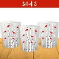 thumbnail image 3 of Christmas Candle Holders - Cardinals on Birch Branches on Frosted Glass - Tabletop Holiday Candleholders - Set of 3 - 2.75" H X 2.25" W- 9735, 3 of 6