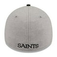 thumbnail image 4 of Men's New Era Heather Gray/Black New Orleans Saints Striped 39THIRTY Flex Hat, 4 of 5