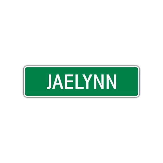 Jaelynn Girls Children Name Letter Printed Label Wall Plaque Decoration Indoor Outdoor Unique Aluminum Metal Sign 4"x13.5"