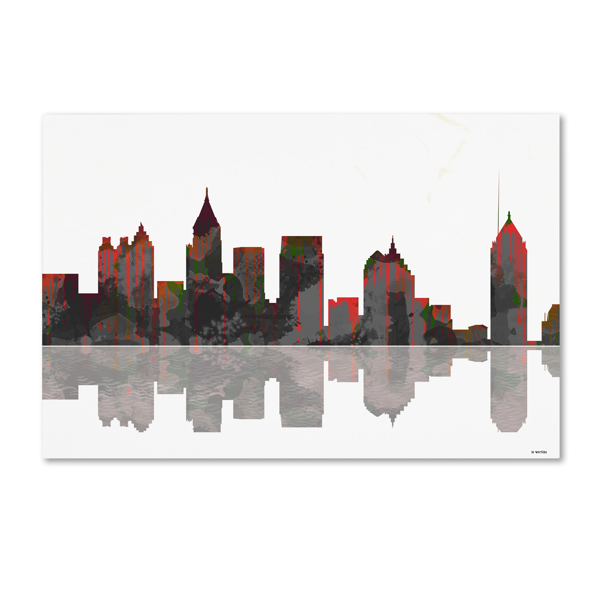 Marlene Watson "Atlanta Georgia Skyline" Canvas Art