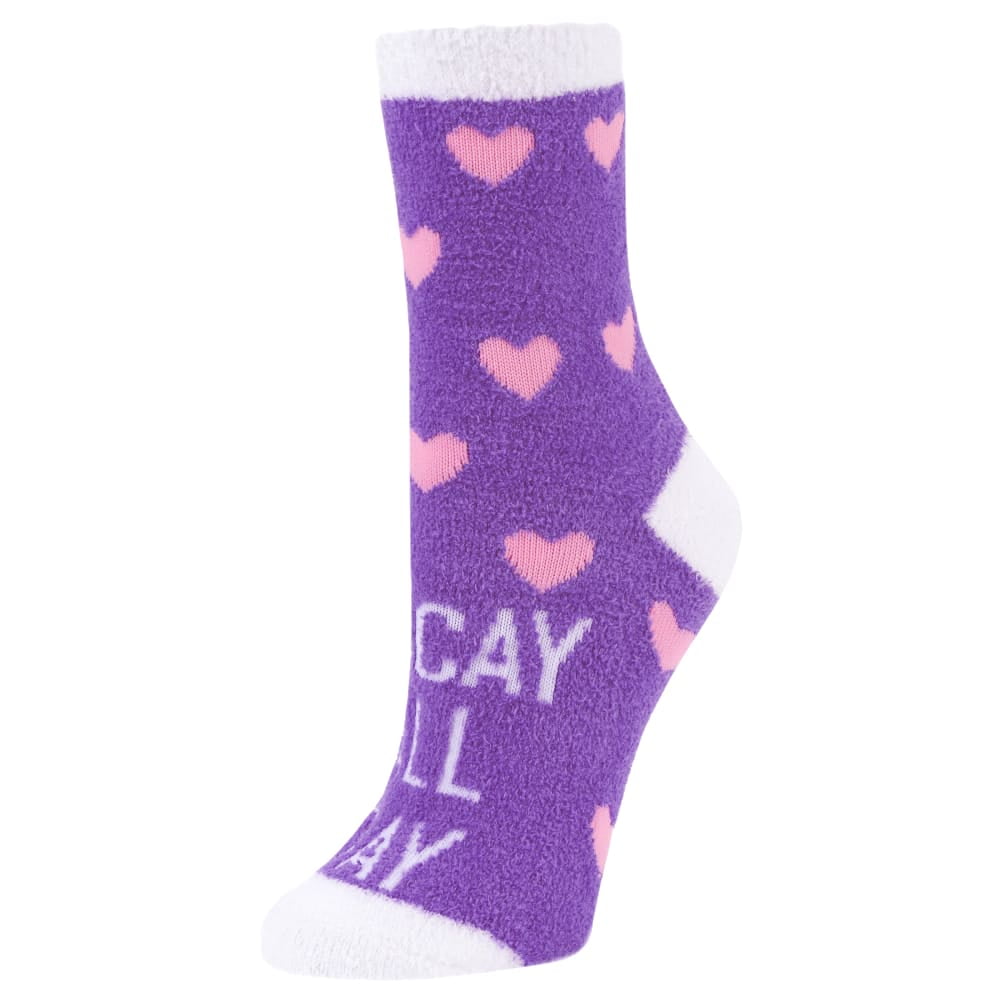 Airplus Aloe Infused Spa Crew Socks, Purple Vacay, Women's Medium 1 Pair, Size 5-10