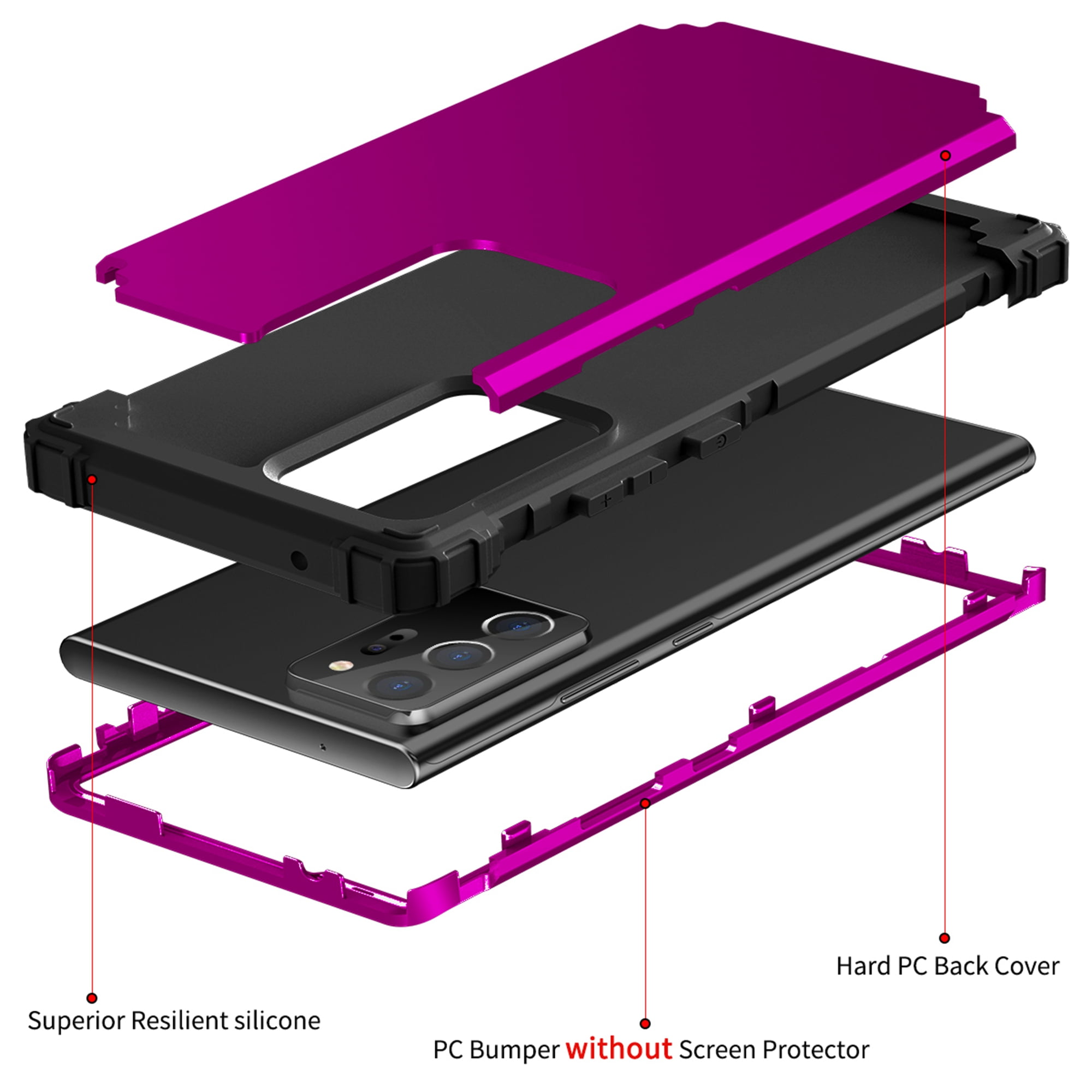 FULLYIDEA Back Cover for Samsung Galaxy Note 20, SAMSUNG Galaxy