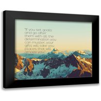 ArtsyQuotes 14x12 Black Modern Framed Museum Art Print Titled - Les Brown Quote: Set Goals