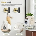 thumbnail image 4 of Black and Gold 5 Piece Bathroom Hardware Accessories Set 23.6" SUS304 Stainless Steel Bathroom Towel Bar Holder Sets Double Post Pivoting Toilet Paper Holder Set Wall Mounted, 4 of 16