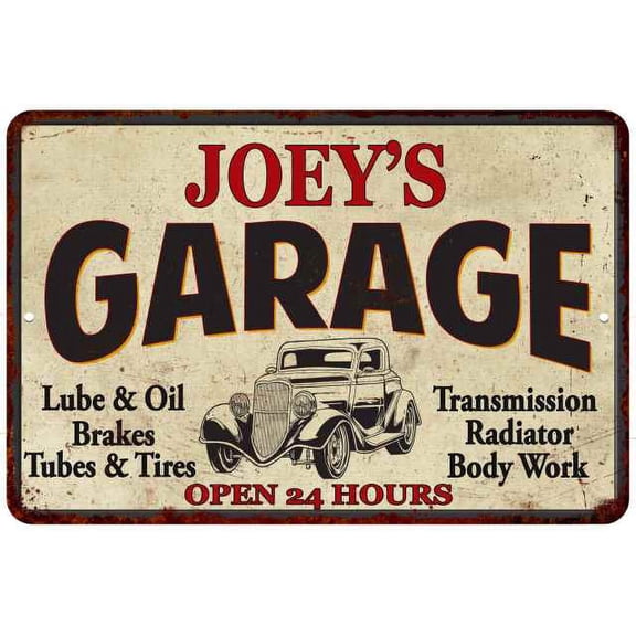 JOEY'S Garage Man Cave Metal Sign Decor 8x12 108120014310