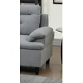 thumbnail image 6 of LiviNest Grey Sectional Sofa with Ottoman: Modern Linen Fabric L-Shape Couch - Storage Ottoman & Left Facing Chaise for Small Space Living Room & Home Office Use, 6 of 6
