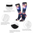 thumbnail image 4 of Womens America Flag Colored Fireworks Knee High Socks Comfy Thermal Boot Long Socks, 4 of 7