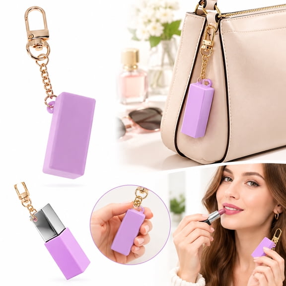 Solid Color Lipstick Holder Case – Purple Lipstick Organizer for Purse and Vanity